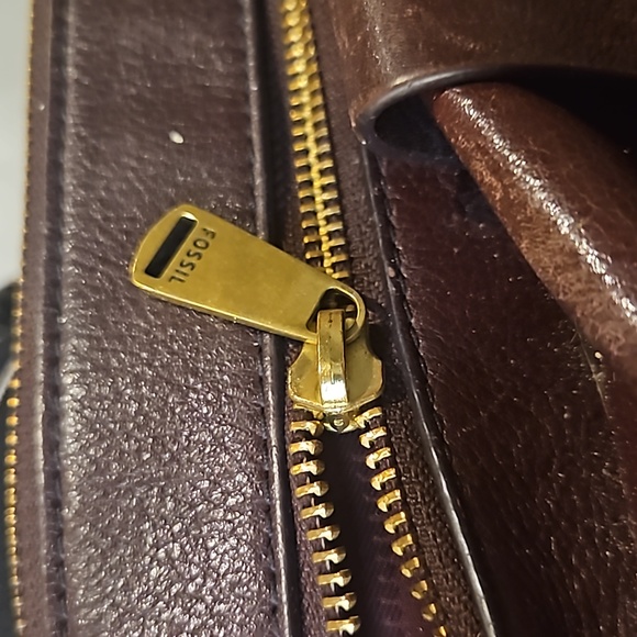 Fossil Kinley  Brown Leather Crossbody Shoulder Bag - Picture 7 of 12